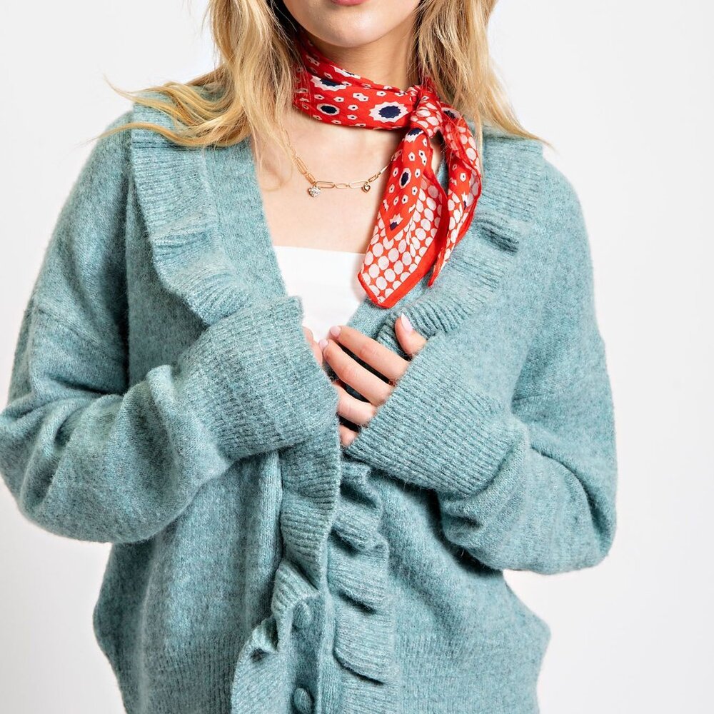 Easel Ruffle Front Cardigan - Picture 4 of 5